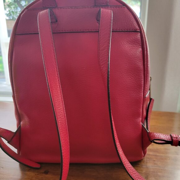 Michael Kors Red Pebbled Leather Backpack - Picture 2 of 7